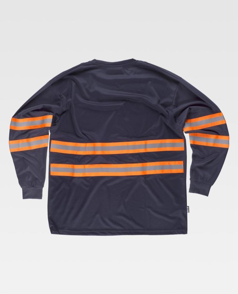 Camiseta Workteam C3937 Marino / Naranja Flúor