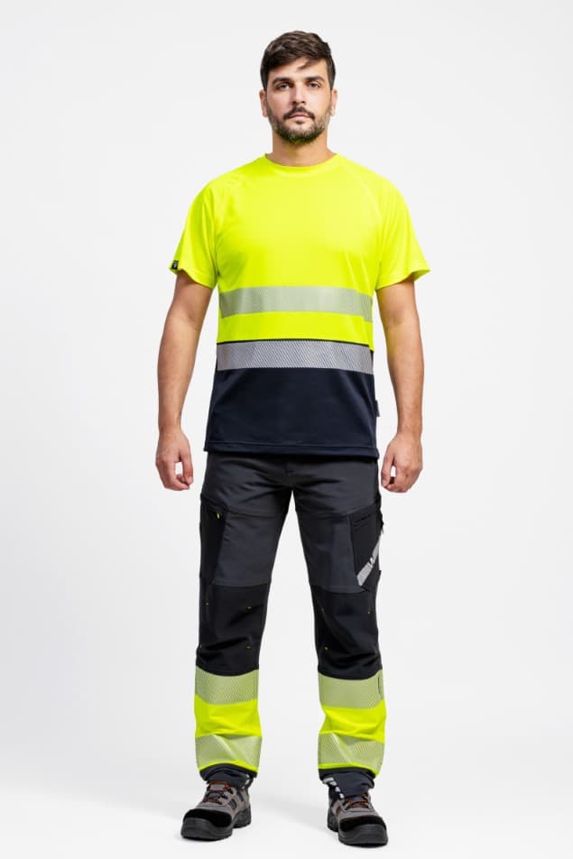 Camiseta Workteam C3975 Amarillo AV / Marino