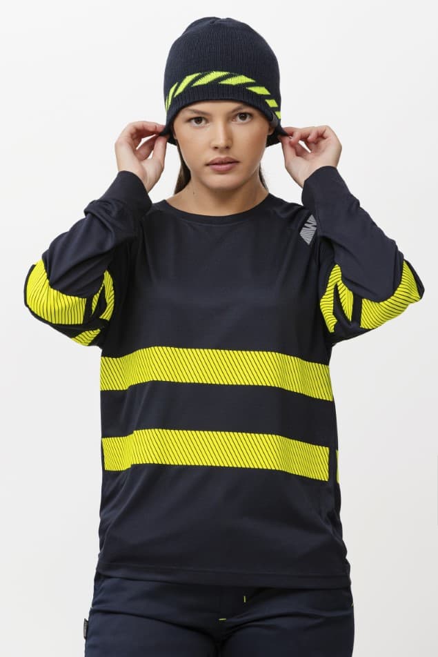 Camiseta Workteam C3979 Marino / Amarillo Flúor