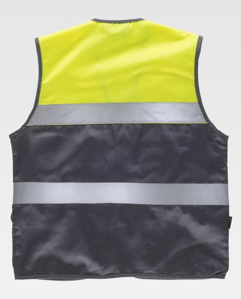 Chaleco Workteam C4010 Gris / Amarillo Flúor