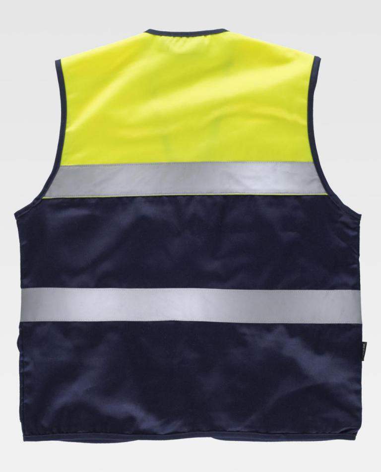 Chaleco Workteam C4010 Marino / Amarillo Flúor