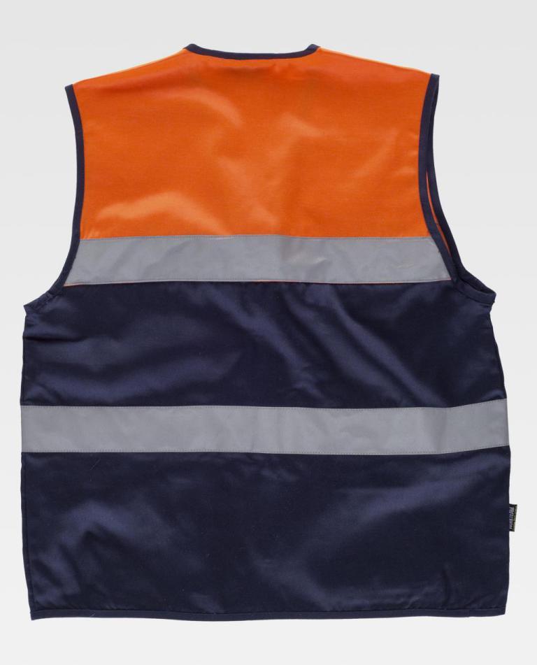 Chaleco Workteam C4010 Marino / Naranja Flúor
