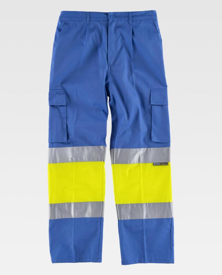 Pantalón Workteam C4018 Celeste / Amarillo AV
