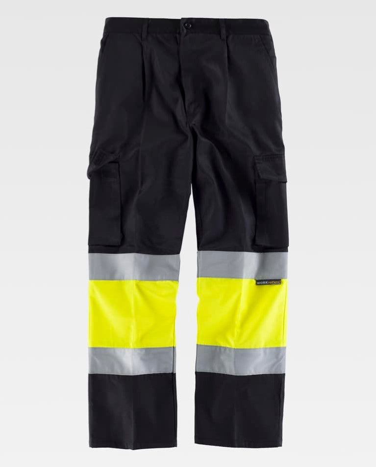 Pantalón Workteam C4018 Negro / Amarillo AV