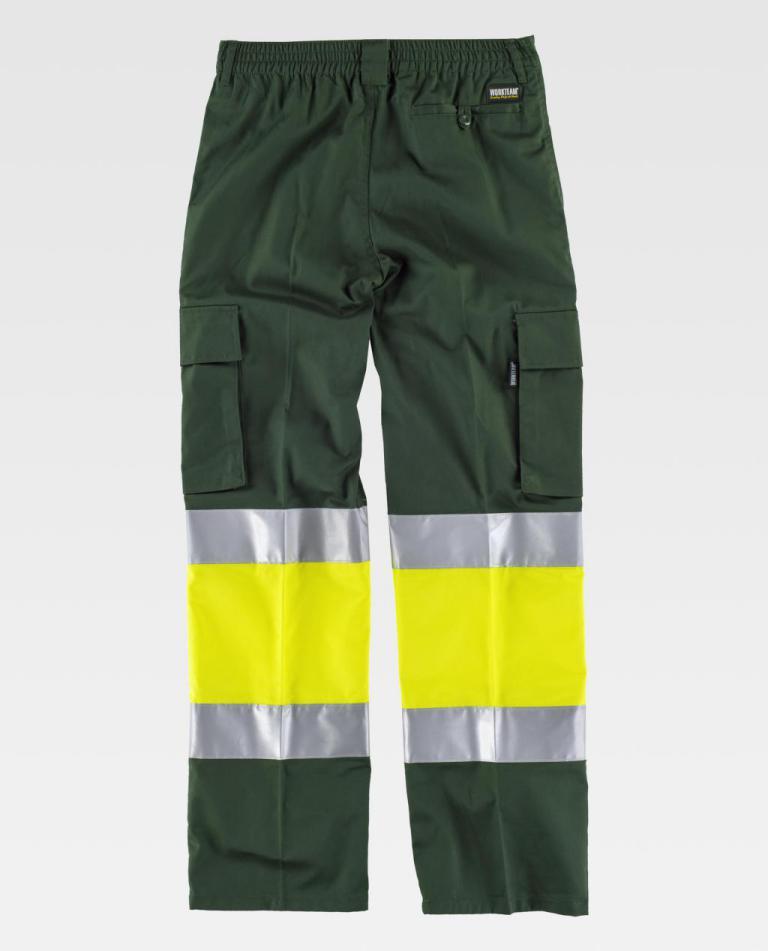 Pantalón Workteam C4018 Verde Oscuro / Amarillo AV