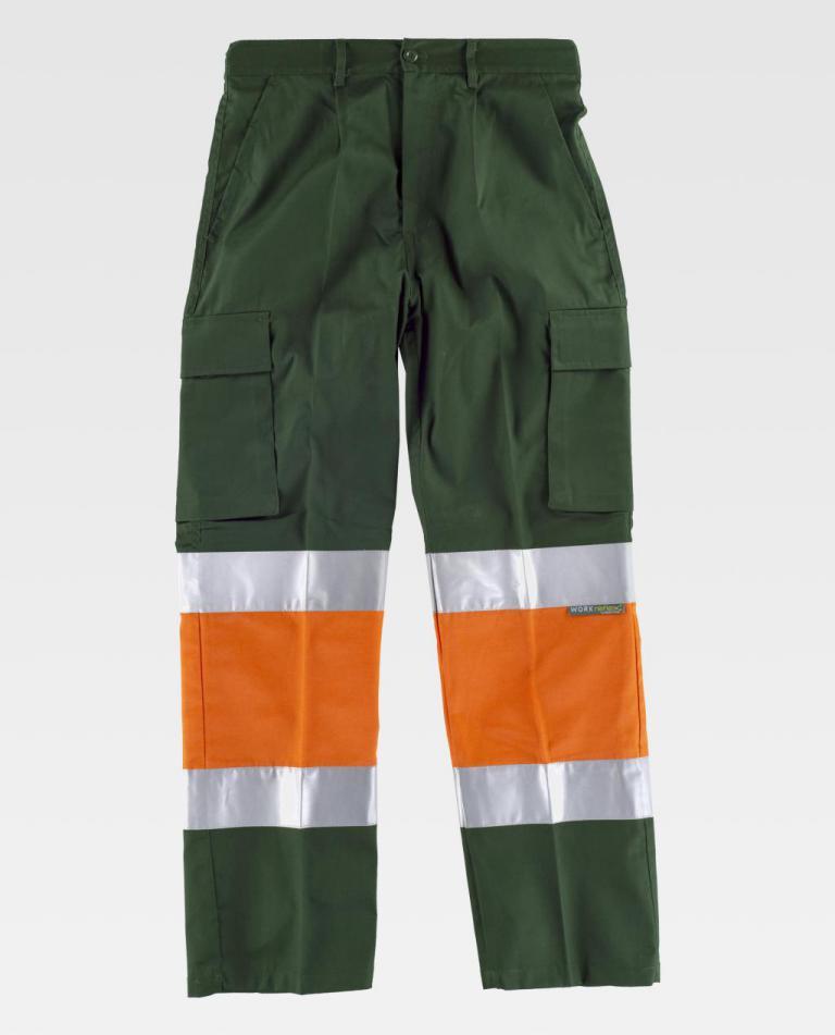 Pantalón Workteam C4018 Verde Oscuro / Naranja AV