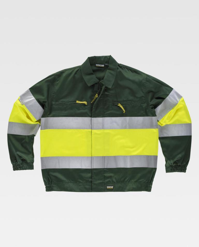 Cazadora Workteam C4110 Verde Oscuro / Amarillo AV