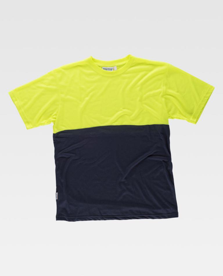 Camiseta Workteam C6020 Marino / Amarillo Flúor