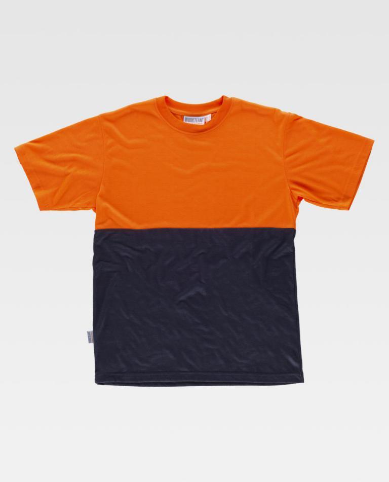 Camiseta Workteam C6020 Marino / Naranja Flúor