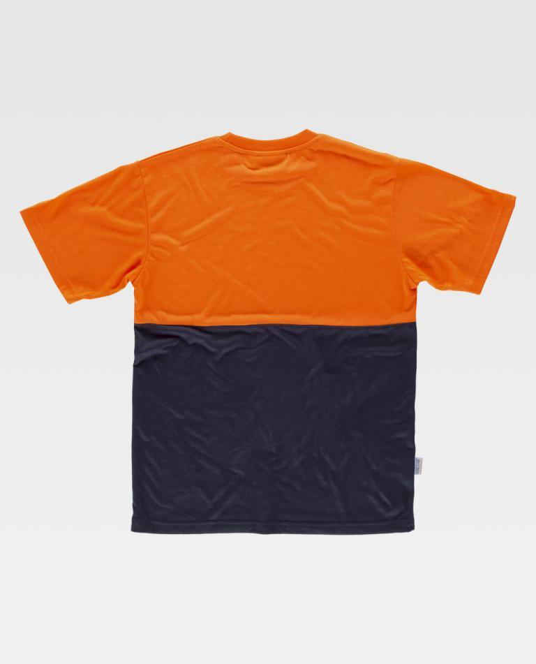 Camiseta Workteam C6020 Marino / Naranja Flúor