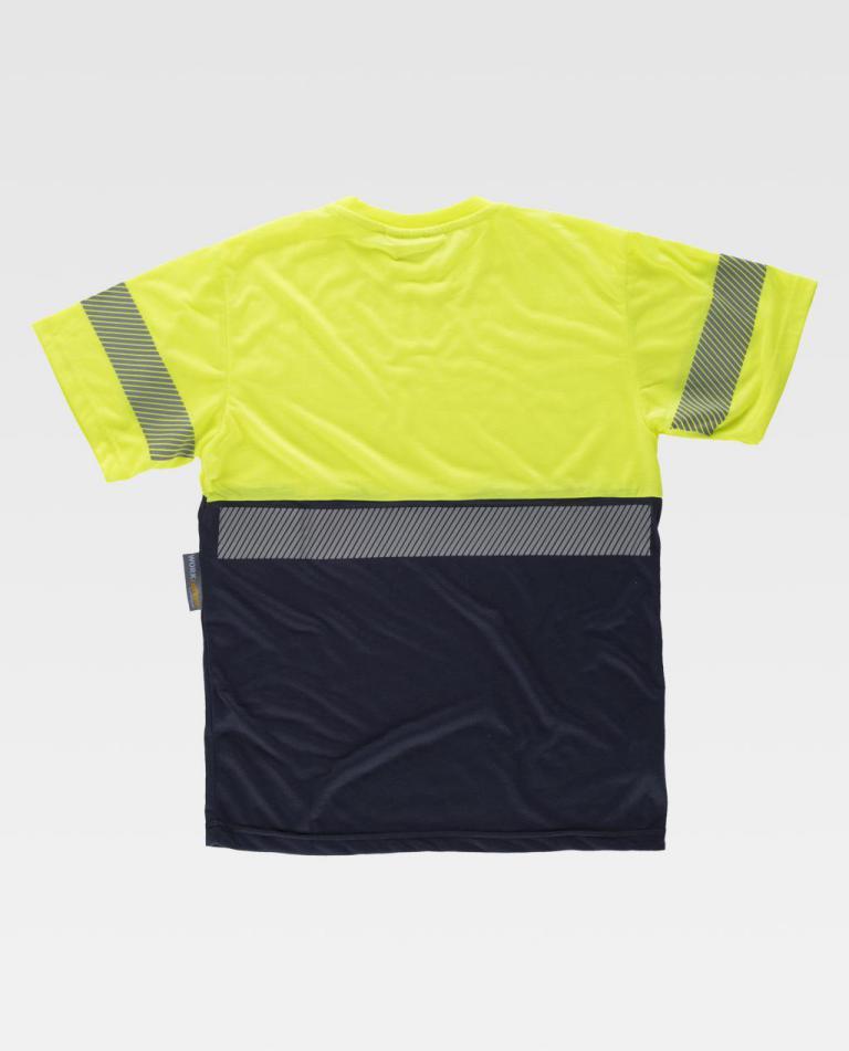 Camiseta Workteam C6030 Marino / Amarillo Flúor
