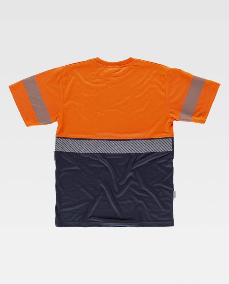 Camiseta Workteam C6030 Marino / Naranja Flúor