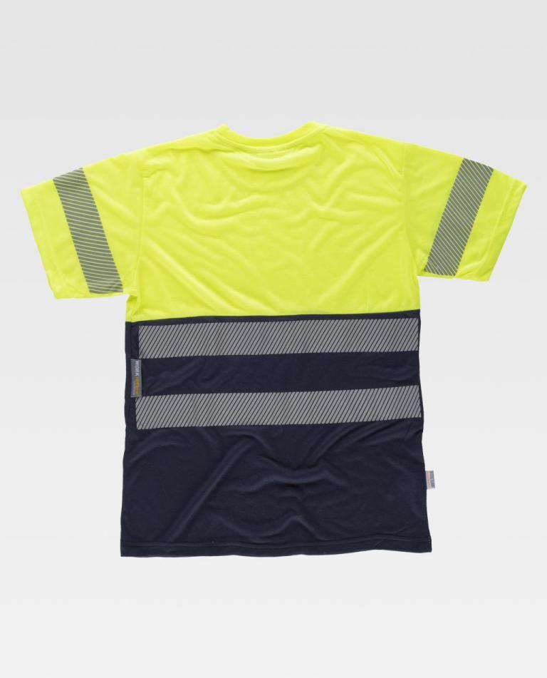 Camiseta Workteam C6040 Marino / Amarillo Flúor
