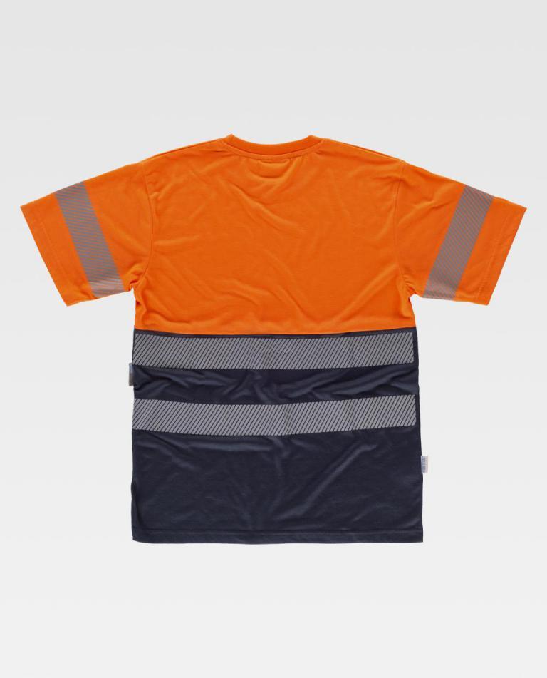 Camiseta Workteam C6040 Marino / Naranja Flúor