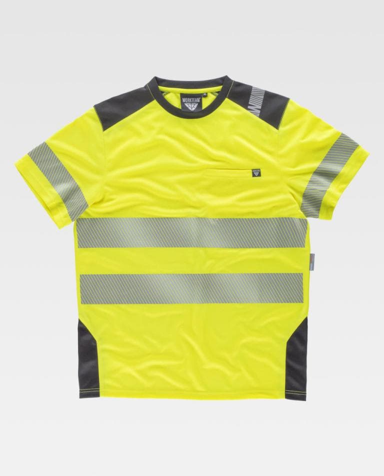 Camiseta Workteam C9241 Amarillo AV / Gris Oscuro