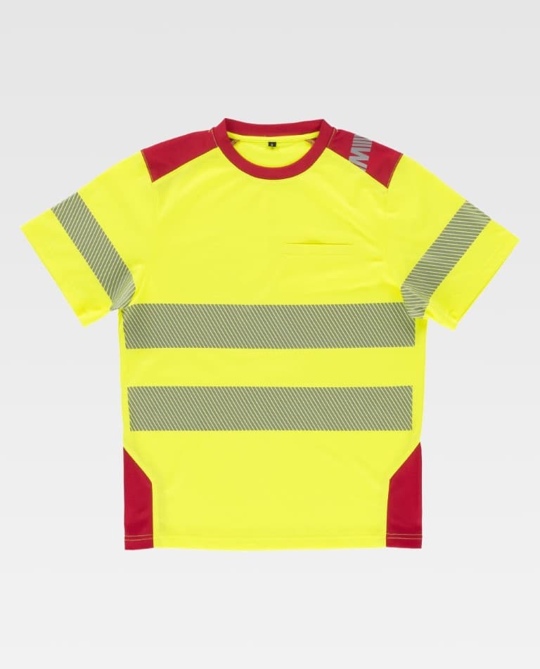 Camiseta Workteam C9241 Amarillo AV / Rojo