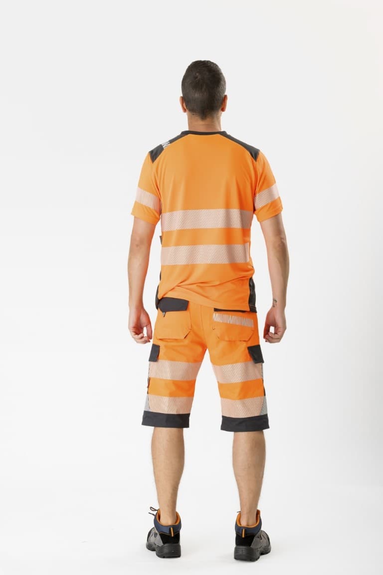 Camiseta Workteam C9241 Naranja AV / Gris Oscuro