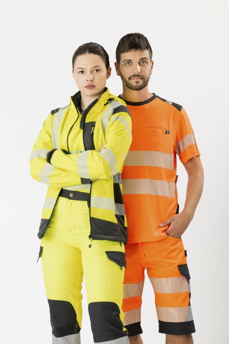 Camiseta Workteam C9241 Naranja AV / Gris Oscuro