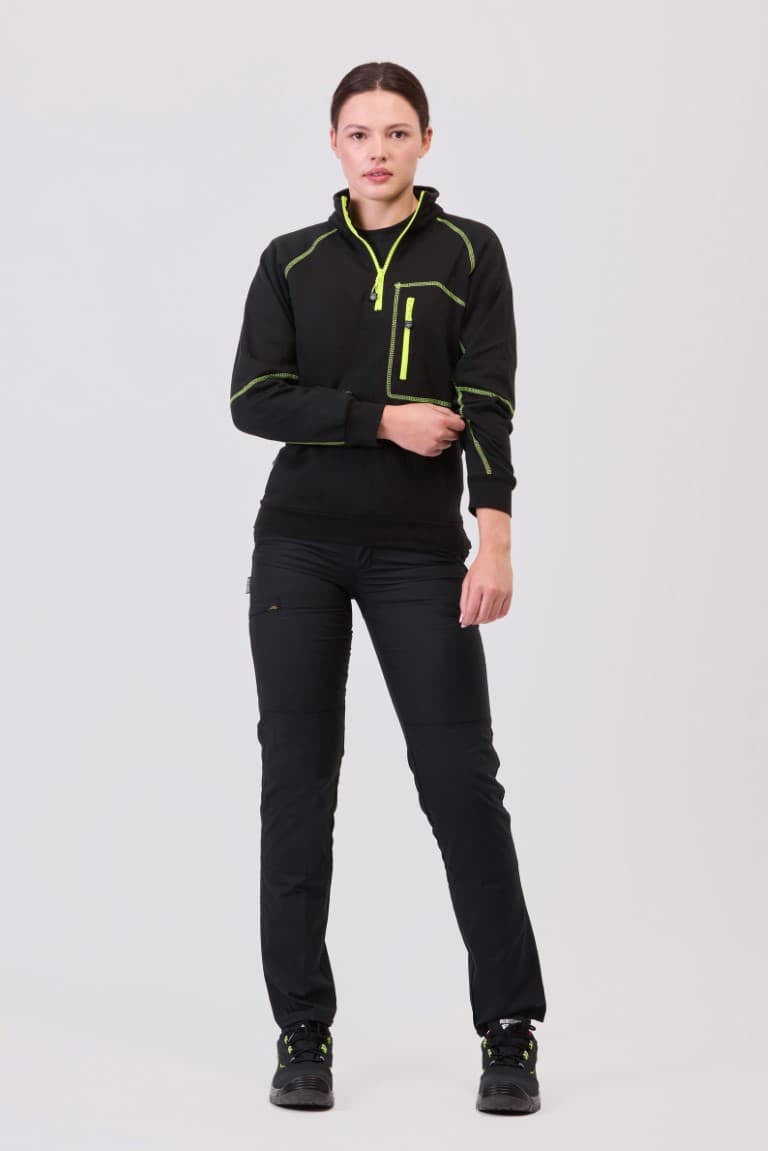 Sudadera Workteam C9800 Negro / Amarillo Flúor