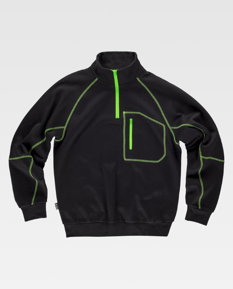 Sudadera Workteam C9800 Negro / Verde Flúor
