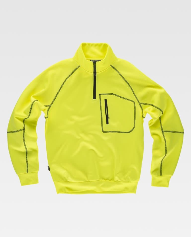 Sudadera Workteam C9810 Amarillo Flúor / Negro