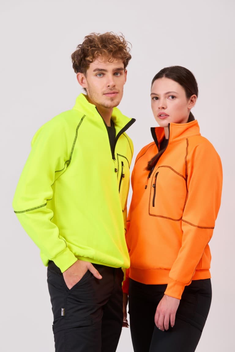 Sudadera Workteam C9810 Amarillo Flúor / Negro