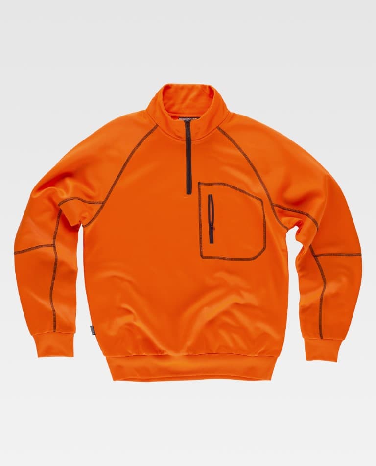 Sudadera Workteam C9810 Naranja Flúor / Negro