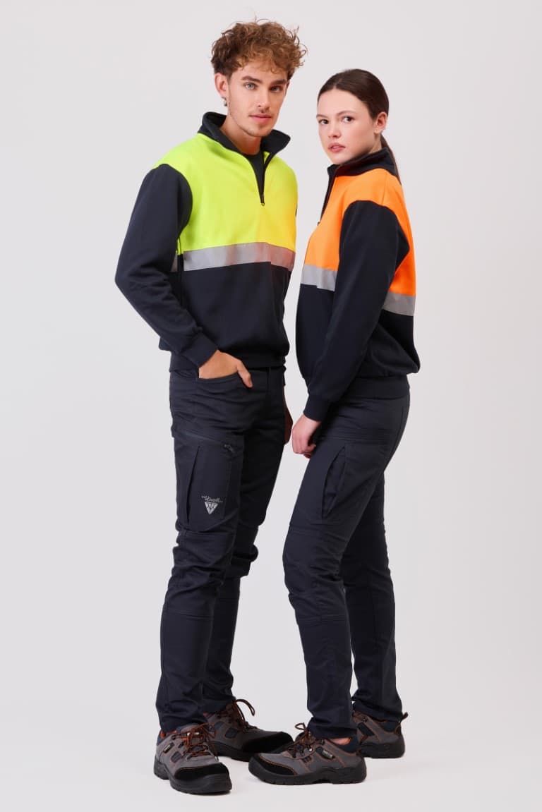 Sudadera Workteam C9841 Marino / Amarillo Flúor