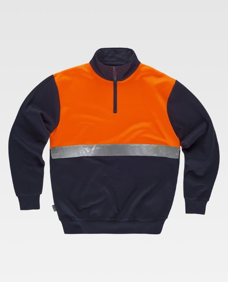 Sudadera Workteam C9841 Marino / Naranja Flúor