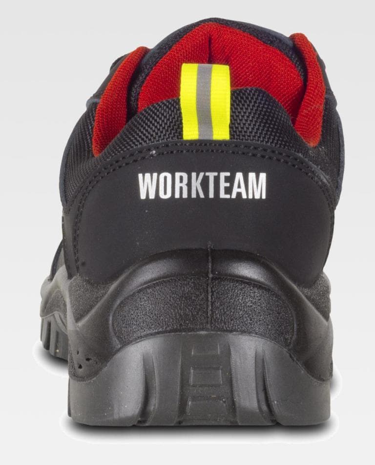 Zapato Workteam P2902 Negro / Rojo / Amarillo Flúor