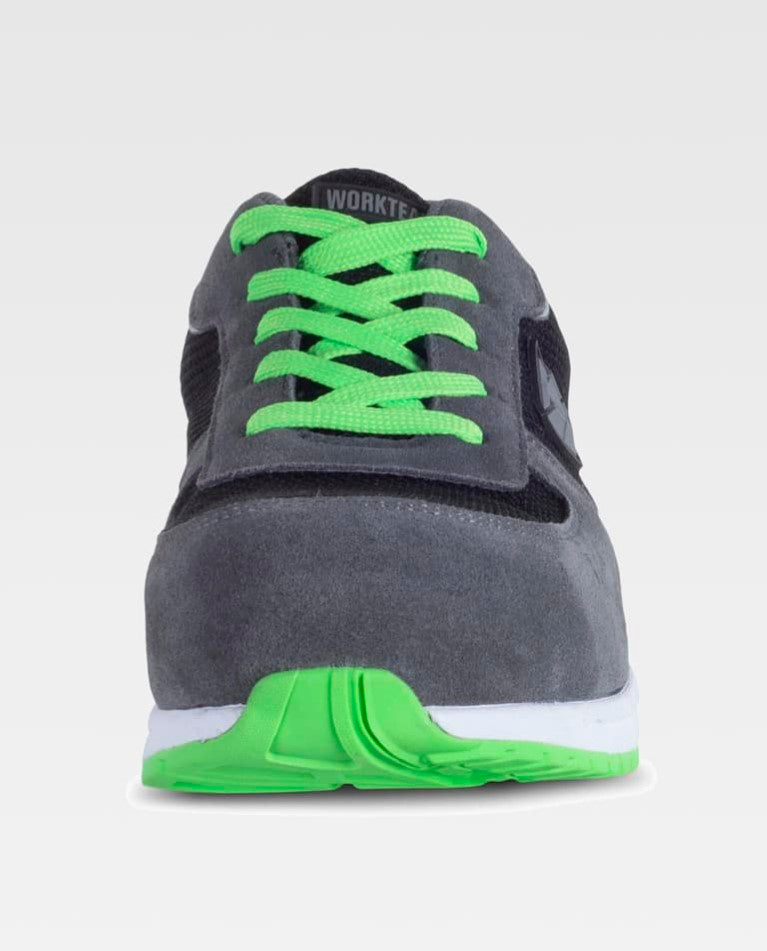Zapato Workteam P3010 Gris / Verde Lima