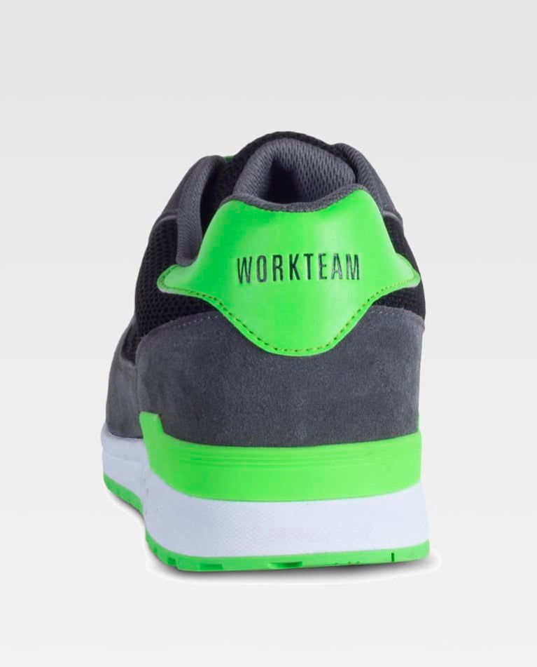 Zapato Workteam P3010 Gris / Verde Lima