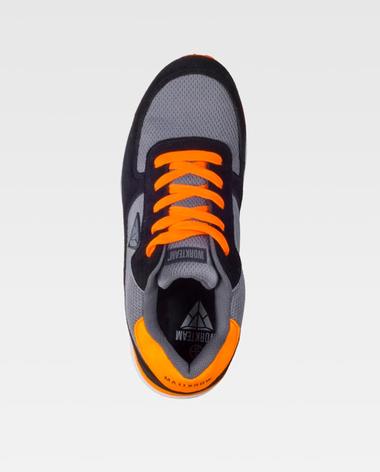 Zapato Workteam P3010 Negro / Naranja Flúor