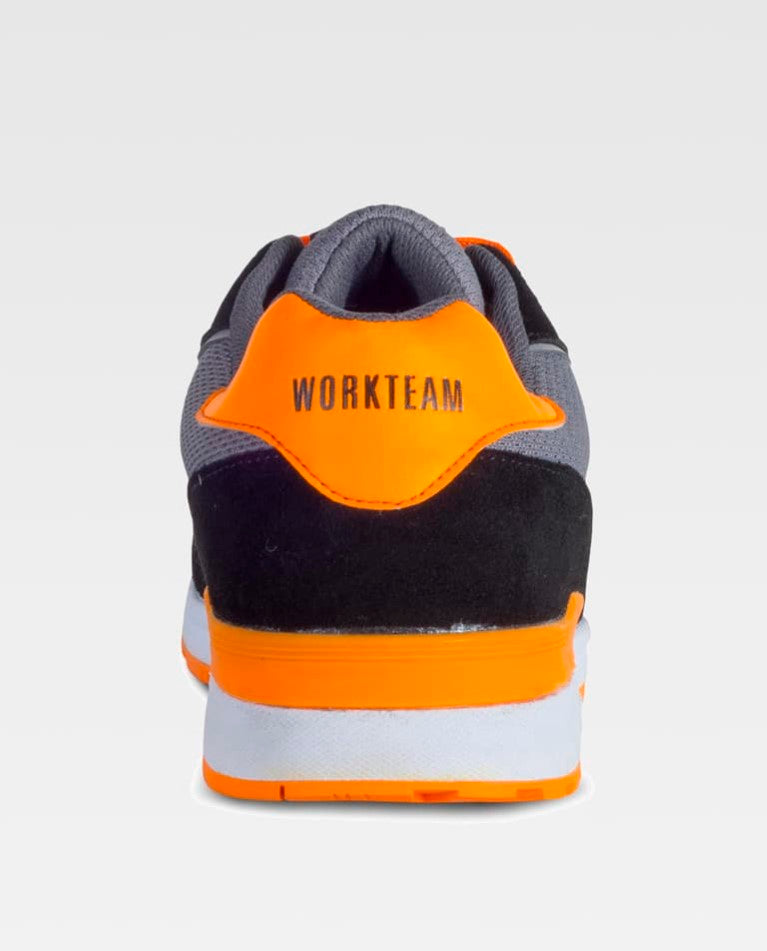 Zapato Workteam P3010 Negro / Naranja Flúor