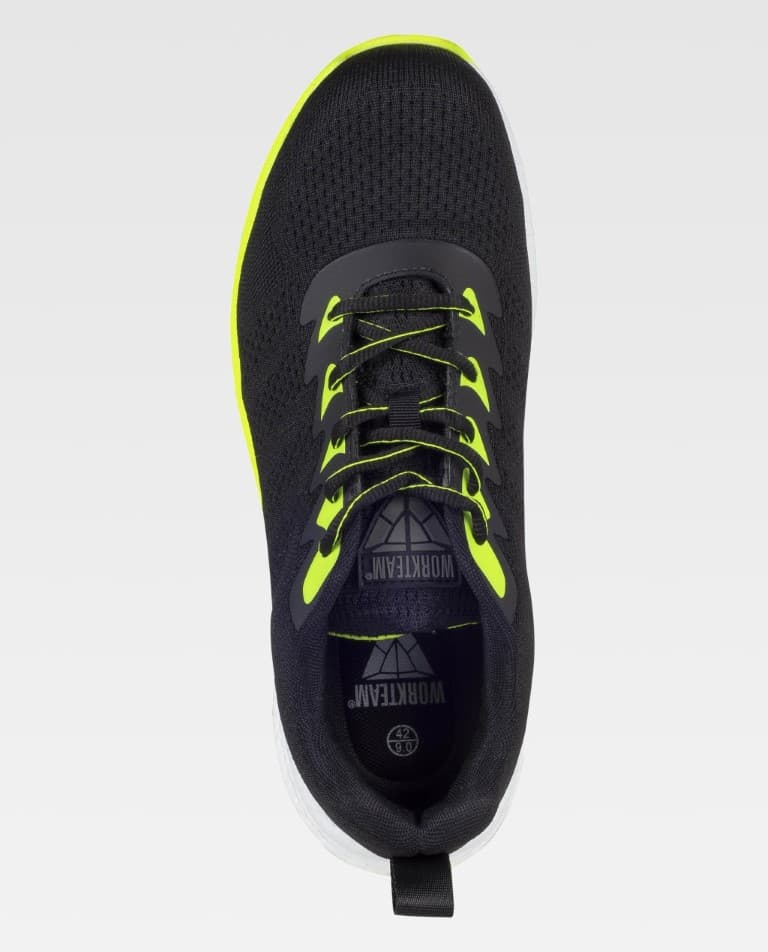 Zapato Workteam P3014 Negro / Amarillo Flúor