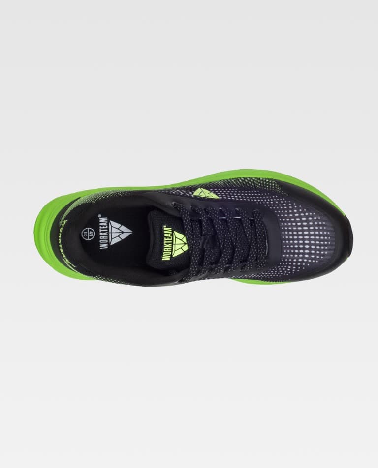 Zapatilla Workteam P4005 Negro / Verde Flúor