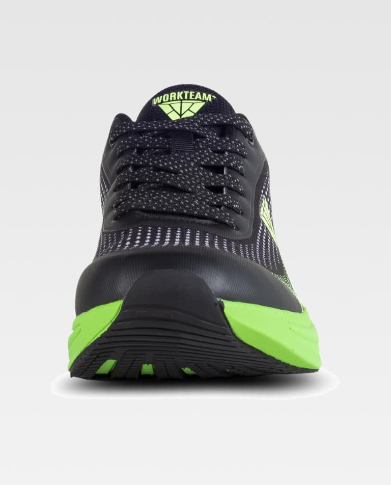 Zapatilla Workteam P4005 Negro / Verde Flúor