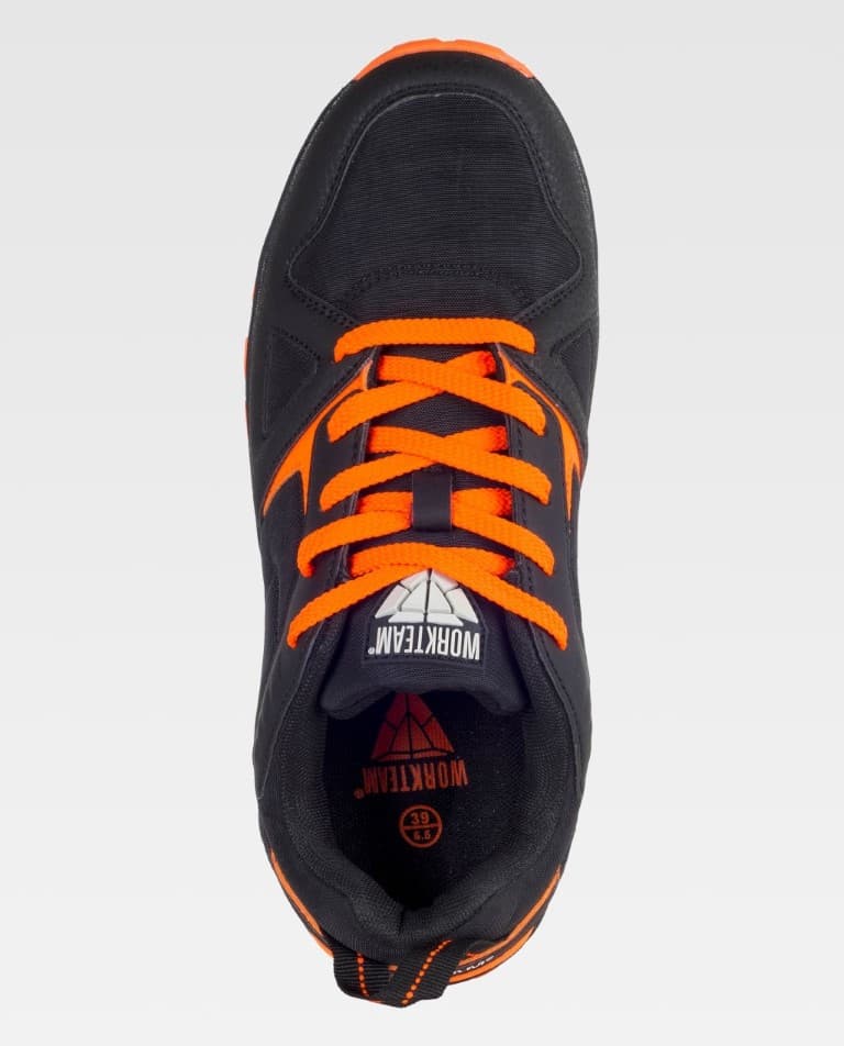Zapatilla Workteam P4014 Negro / Naranja Flúor