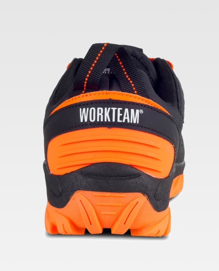 Zapatilla Workteam P4014 Negro / Naranja Flúor