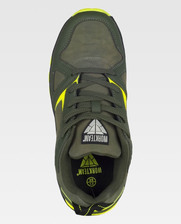 Zapatilla Workteam P4014 Verde Caza / Amarillo Flúor