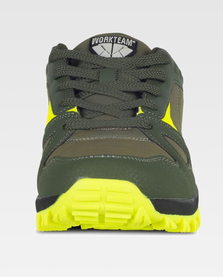 Zapatilla Workteam P4014 Verde Caza / Amarillo Flúor