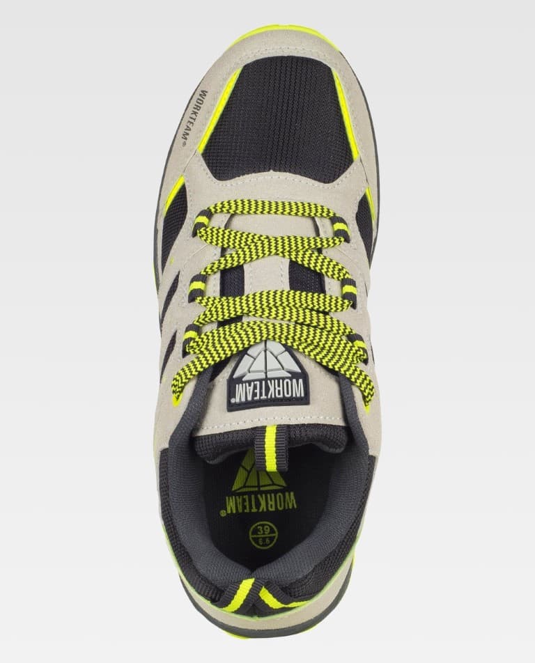 Zapatilla Workteam P4015 Gris Claro / Amarillo Flúor