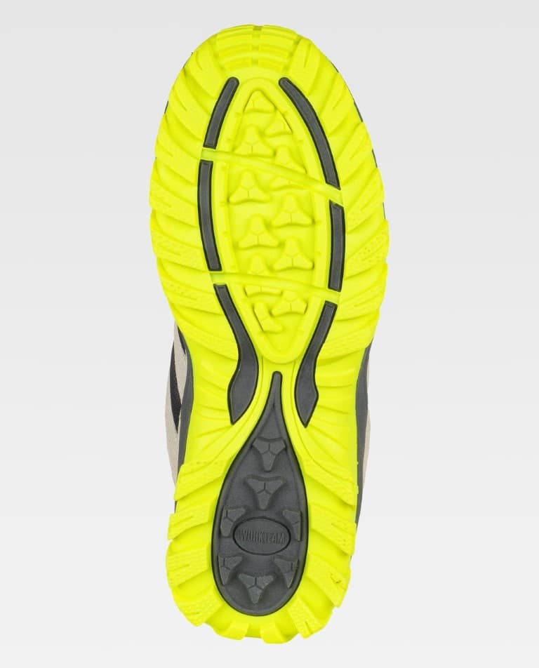 Zapatilla Workteam P4015 Gris Claro / Amarillo Flúor