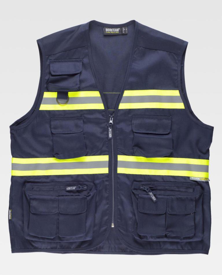 Chaleco Workteam S3136 Marino / Amarillo Flúor