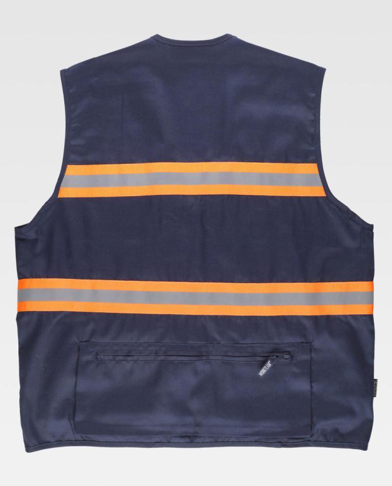 Chaleco Workteam S3136 Marino / Naranja Flúor
