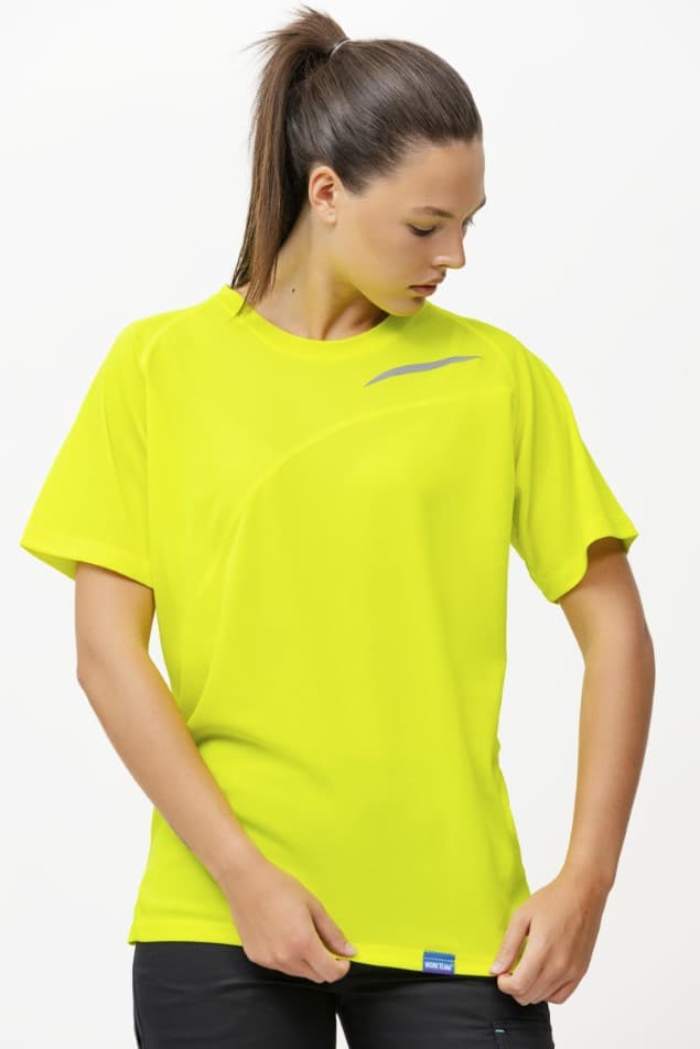 Camiseta Workteam S6610 Amarillo Flúor