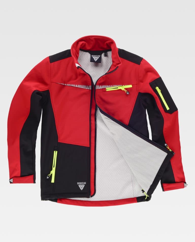 Workshell Workteam S7825 Rojo Oscuro / Negro