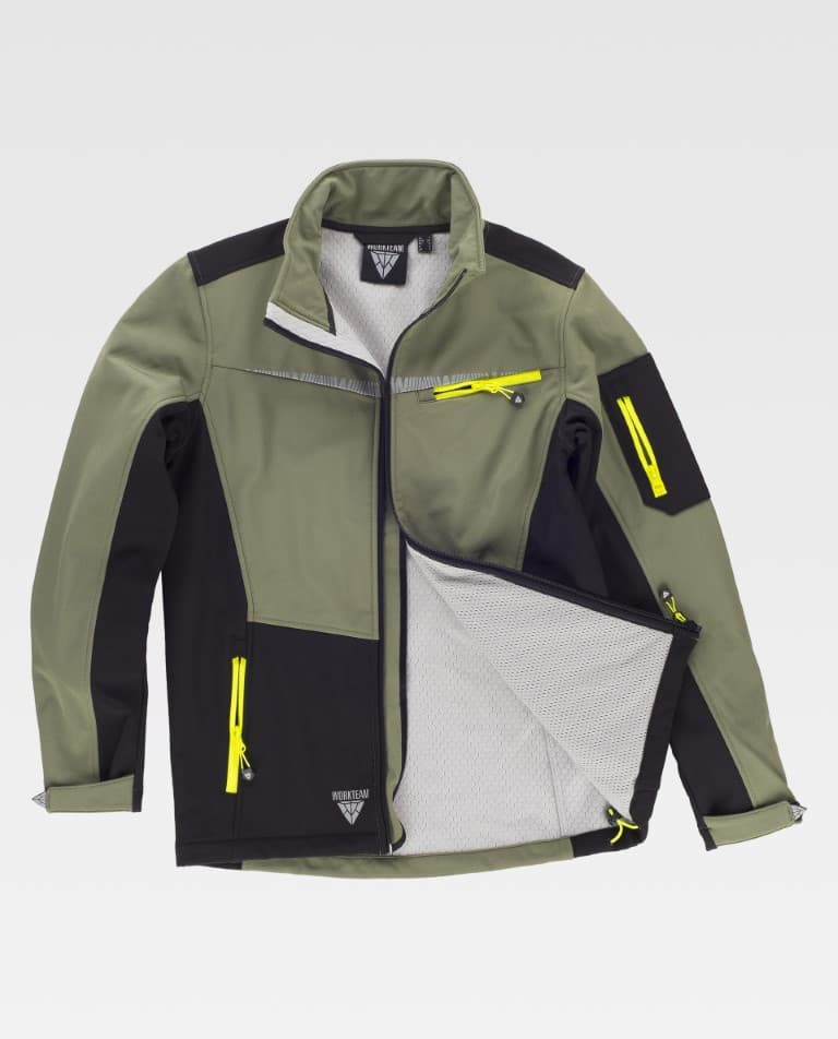 Workshell Workteam S7825 Verde Oliva / Negro