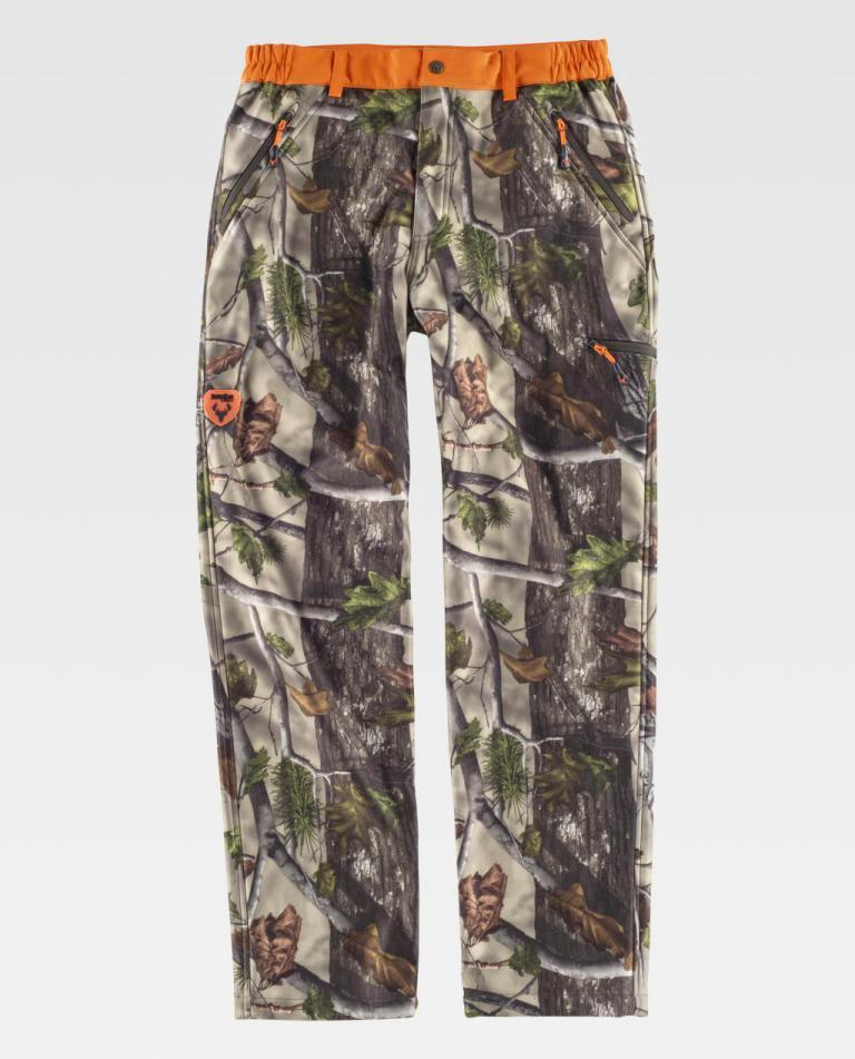 Pantalón Workteam S8360 Camuflaje Bosque Verde / Naranja Flúor