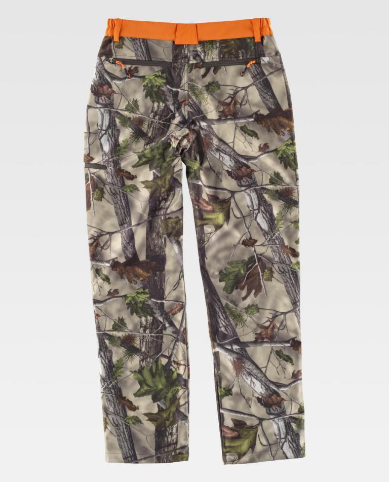 Pantalón Workteam S8360 Camuflaje Bosque Verde / Naranja Flúor